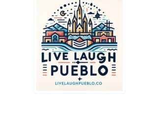 Live, Laugh, Pueblo! Colorful Magical Peaks Vinyl Decal - Durable Waterproof Sticker for Car, Laptop, Water Bottle