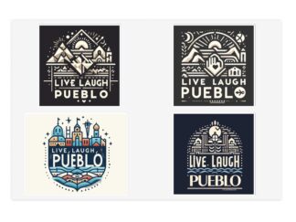 4 Unique 'Live, Laugh, Pueblo!' Designs | White, Transparent, or Metallic Vinyl Sticker Sheet | Water-Resistant, Indoor/Outdoor Use