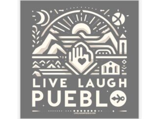 Live, Laugh, Pueblo! Monochrome Abstract Regional Collage Kiss-Cut Stickers