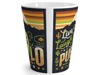 Live, Laugh, Pueblo! Colorado Spicy Chile Charm Latte Mug 12oz