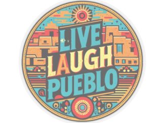 Live, Laugh, Pueblo! Abstract Southwest Pueblo Village Kiss-Cut Stickers