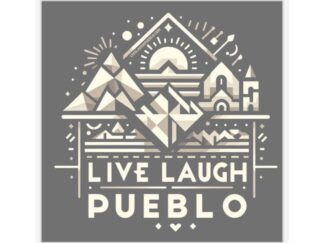Live, Laugh, Pueblo! Modern Geometric Kiss-Cut Sticker