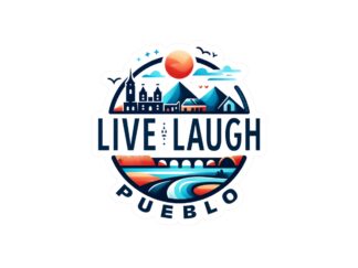 Live, Laugh, Pueblo! Colorful Lake Pueblo Reservoir Watercolor Mountain Sunset Vinyl Decal Sticker - Waterproof Travel Souvenir