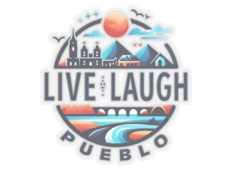 Live, Laugh, Pueblo! Lake Pueblo Reservoir Watercolor Kiss-Cut Stickers