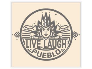 Live, Laugh, Pueblo! Retro Road Trip Kiss-Cut Stickers