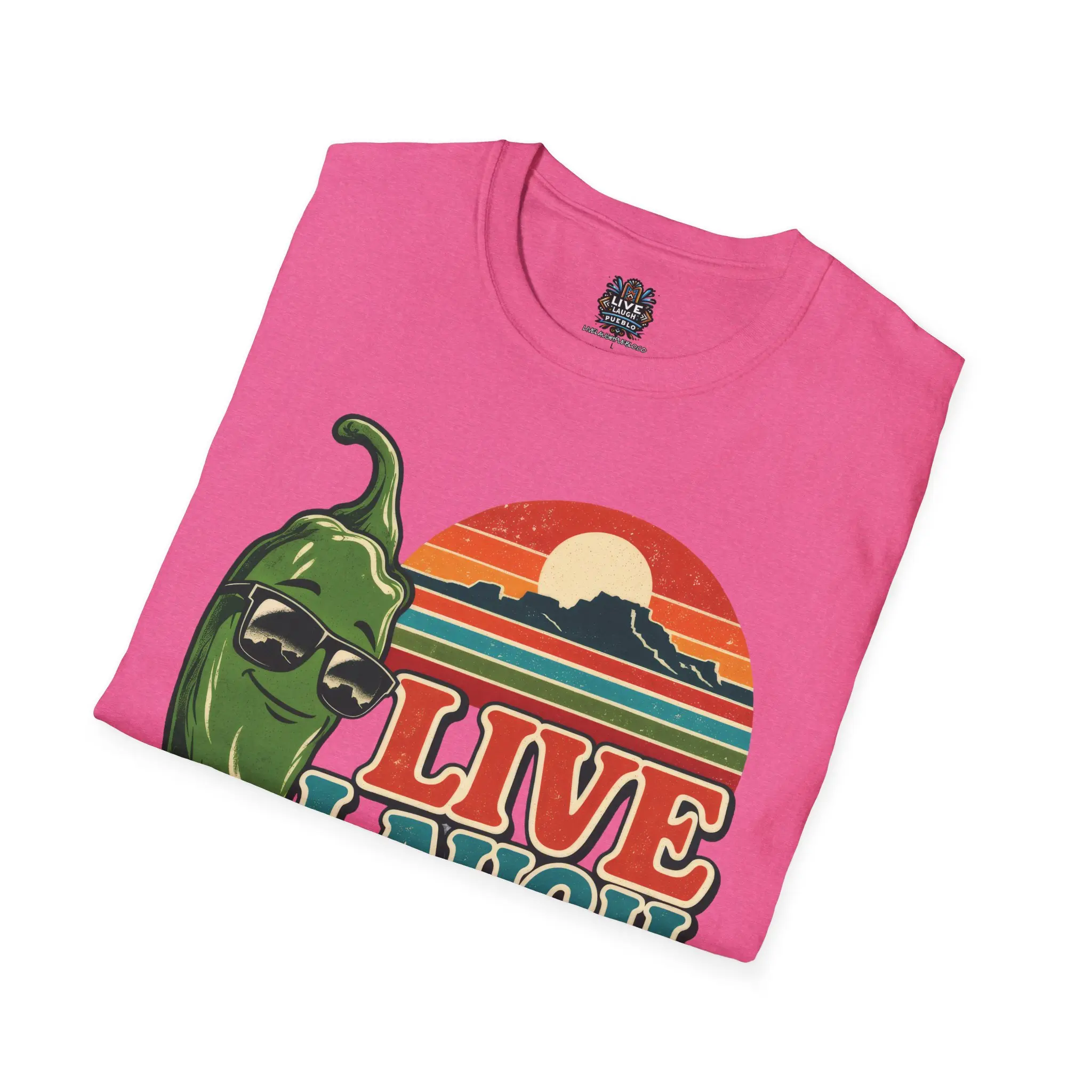 Live Laugh Chile | Pueblo Colorado Retro Unisex Softstyle Tee - Image 40