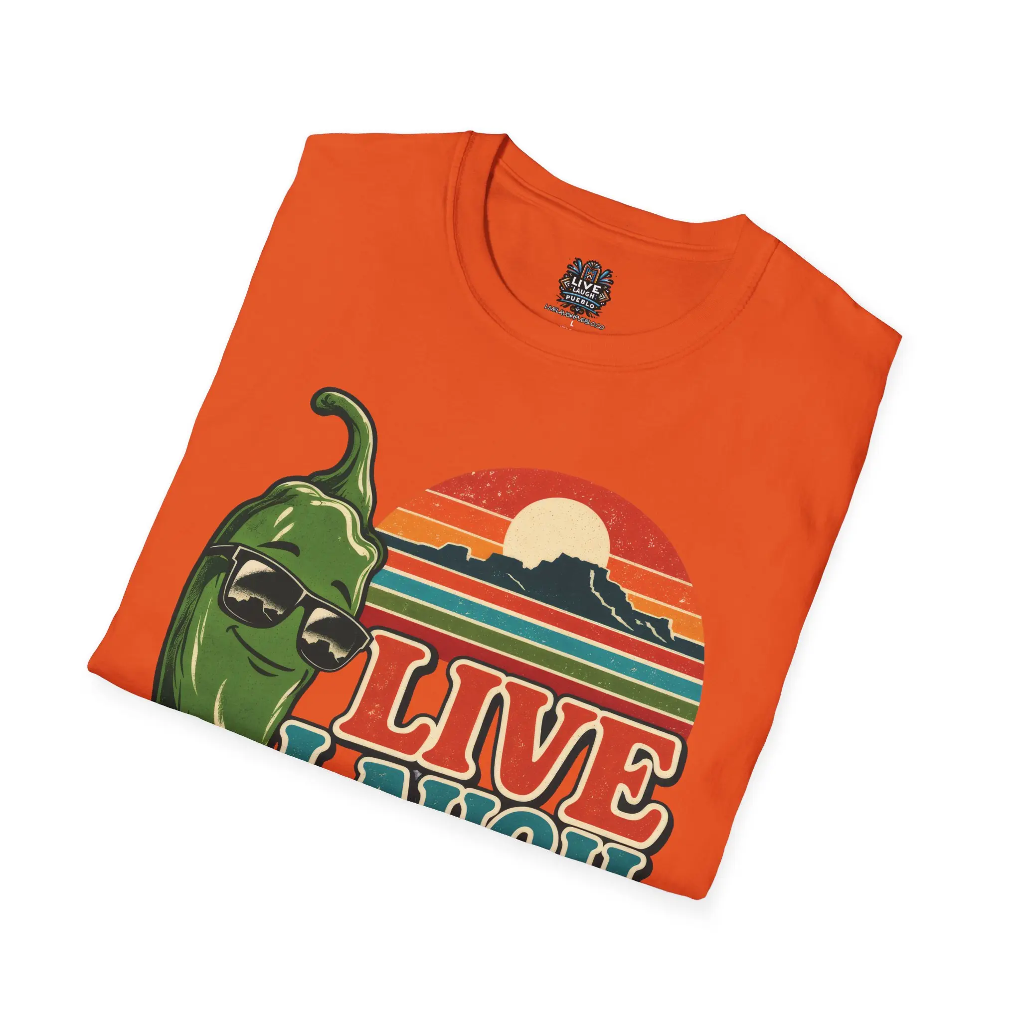 Live Laugh Chile | Pueblo Colorado Retro Unisex Softstyle Tee - Image 20