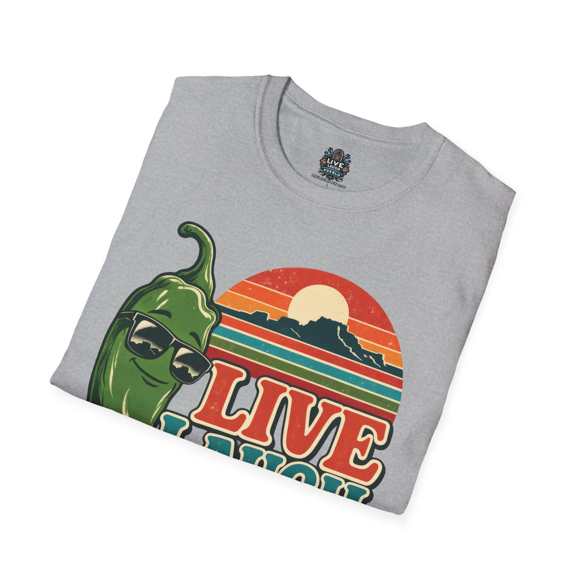 Live Laugh Chile | Pueblo Colorado Retro Unisex Softstyle Tee - Image 16