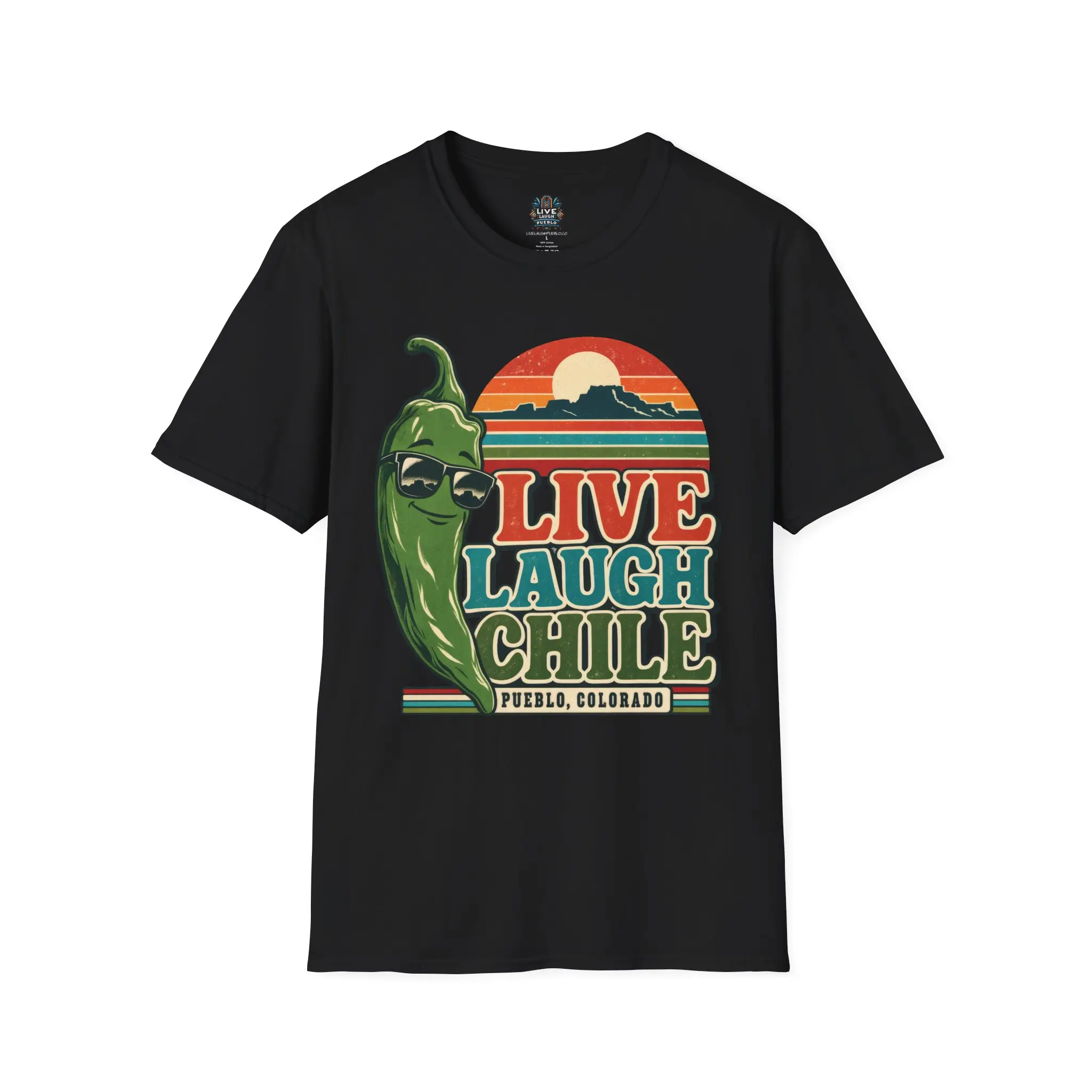 Live Laugh Chile | Pueblo Colorado Retro Unisex Softstyle Tee - Image 9