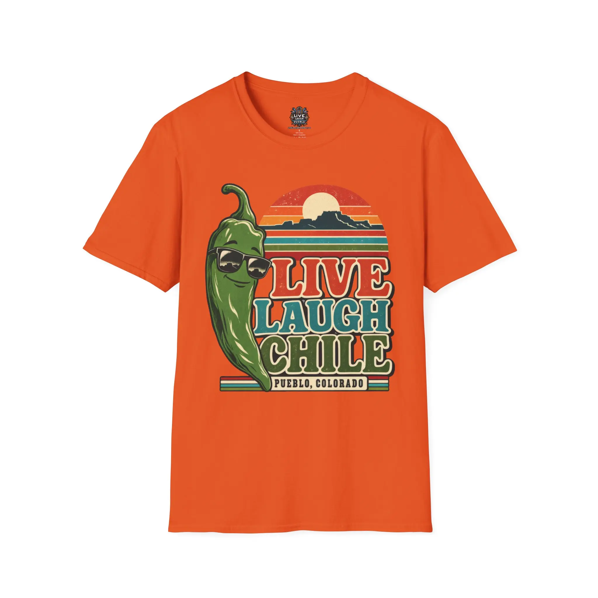 Live Laugh Chile | Pueblo Colorado Retro Unisex Softstyle Tee - Image 17
