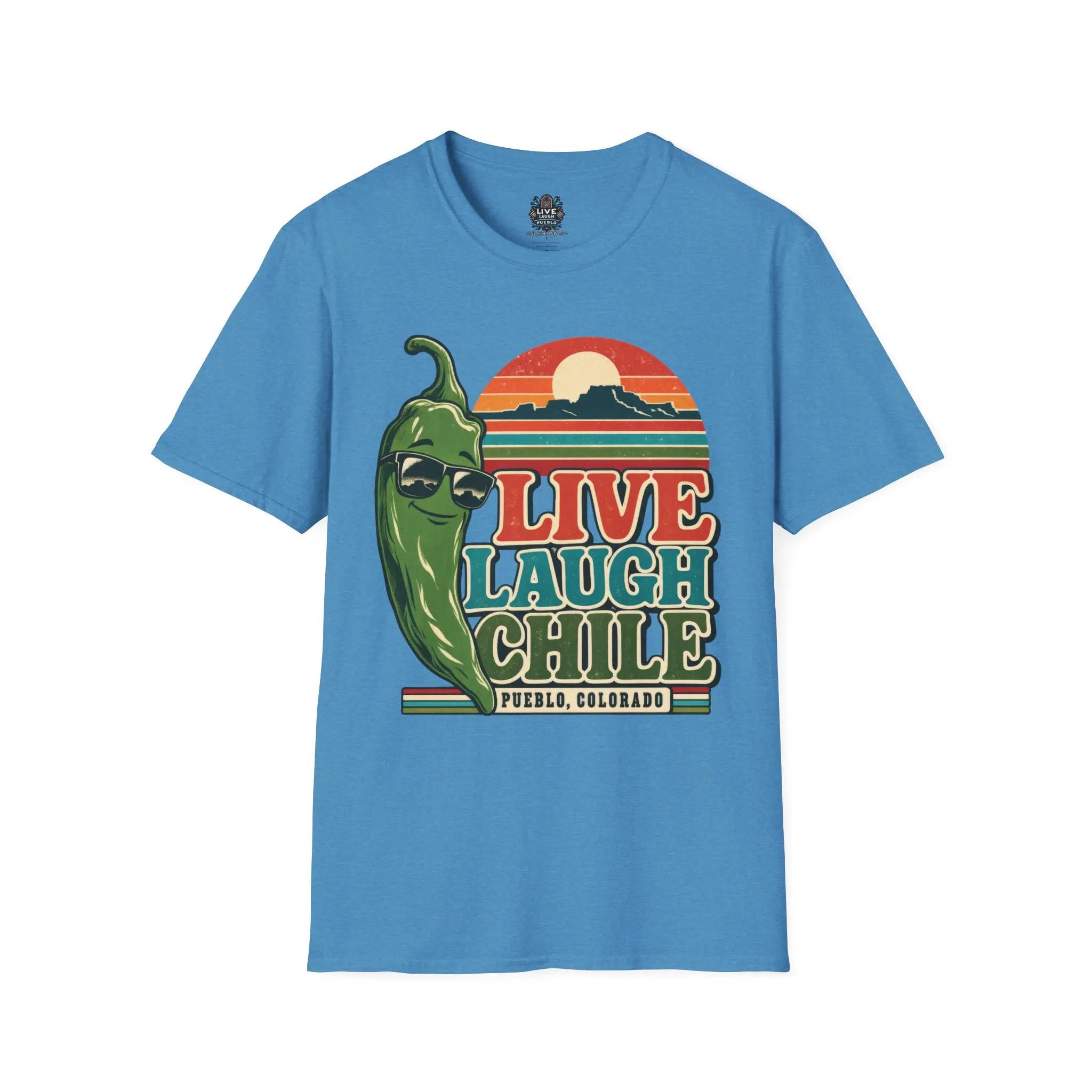 Live Laugh Chile | Pueblo Colorado Retro Unisex Softstyle Tee - Image 25