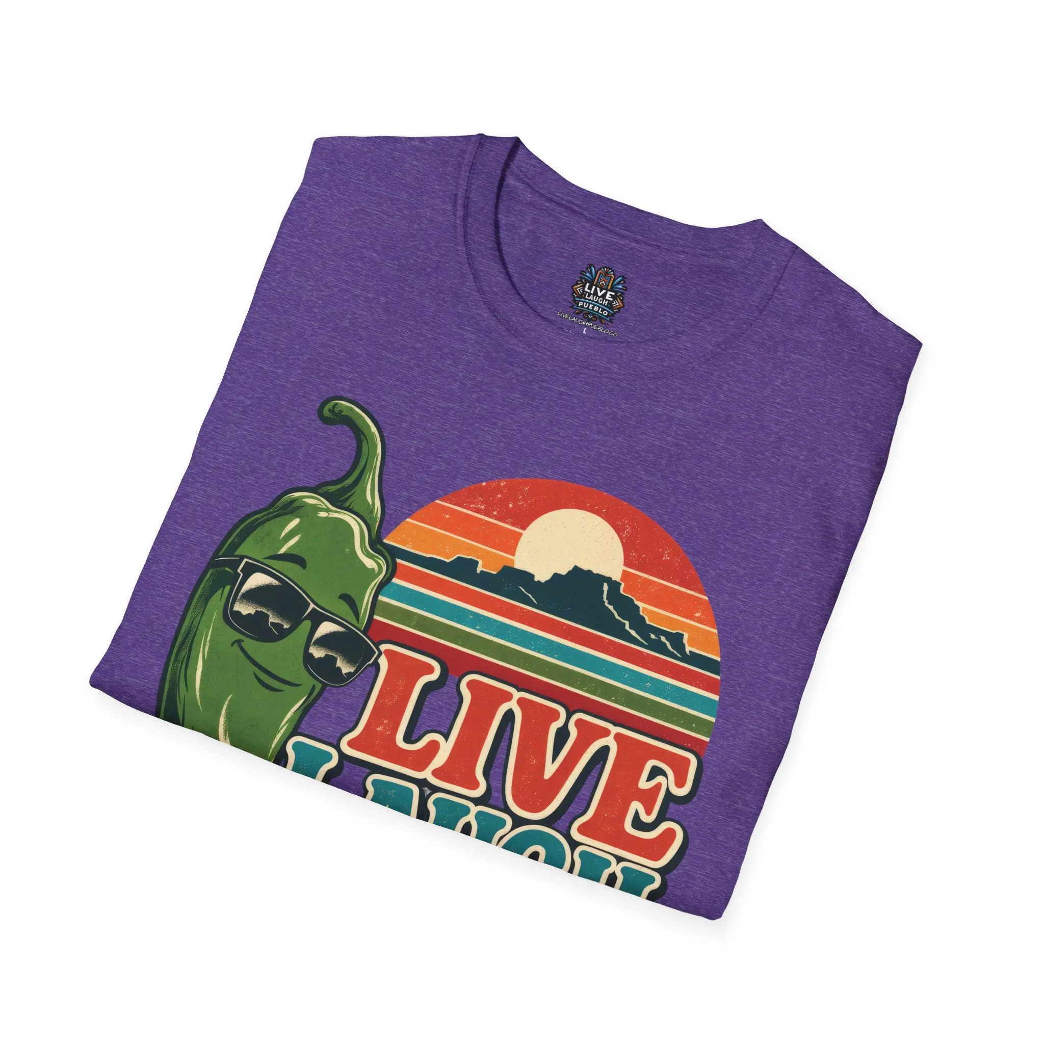 Live Laugh Chile | Pueblo Colorado Retro Unisex Softstyle Tee - Image 36