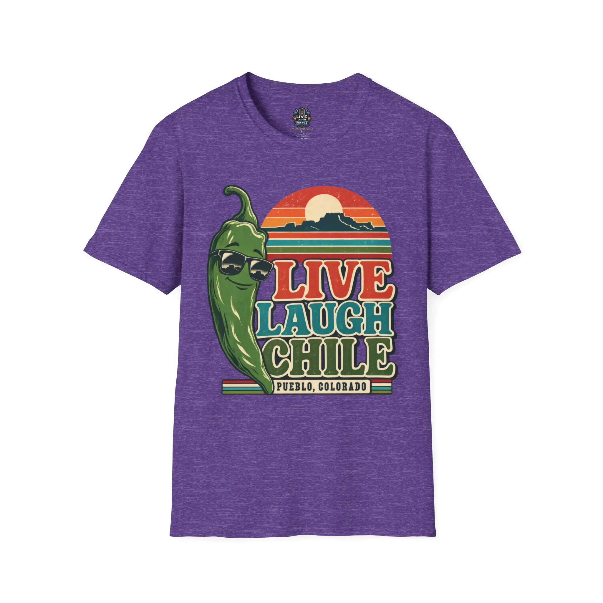 Live Laugh Chile | Pueblo Colorado Retro Unisex Softstyle Tee - Image 33