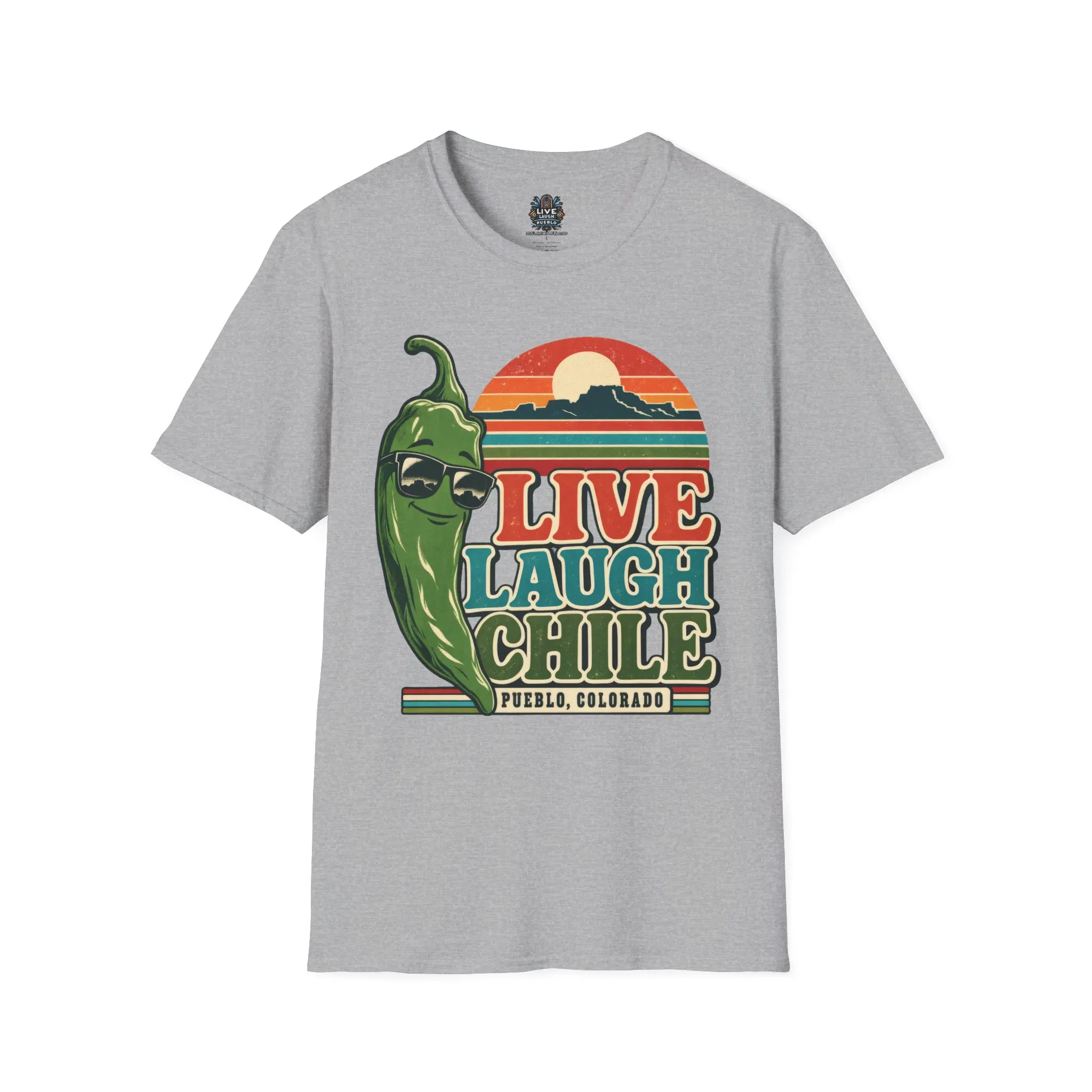 Live Laugh Chile | Pueblo Colorado Retro Unisex Softstyle Tee - Image 13