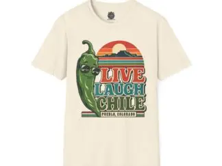 Live Laugh Chile | Pueblo Colorado Retro Unisex Softstyle Tee
