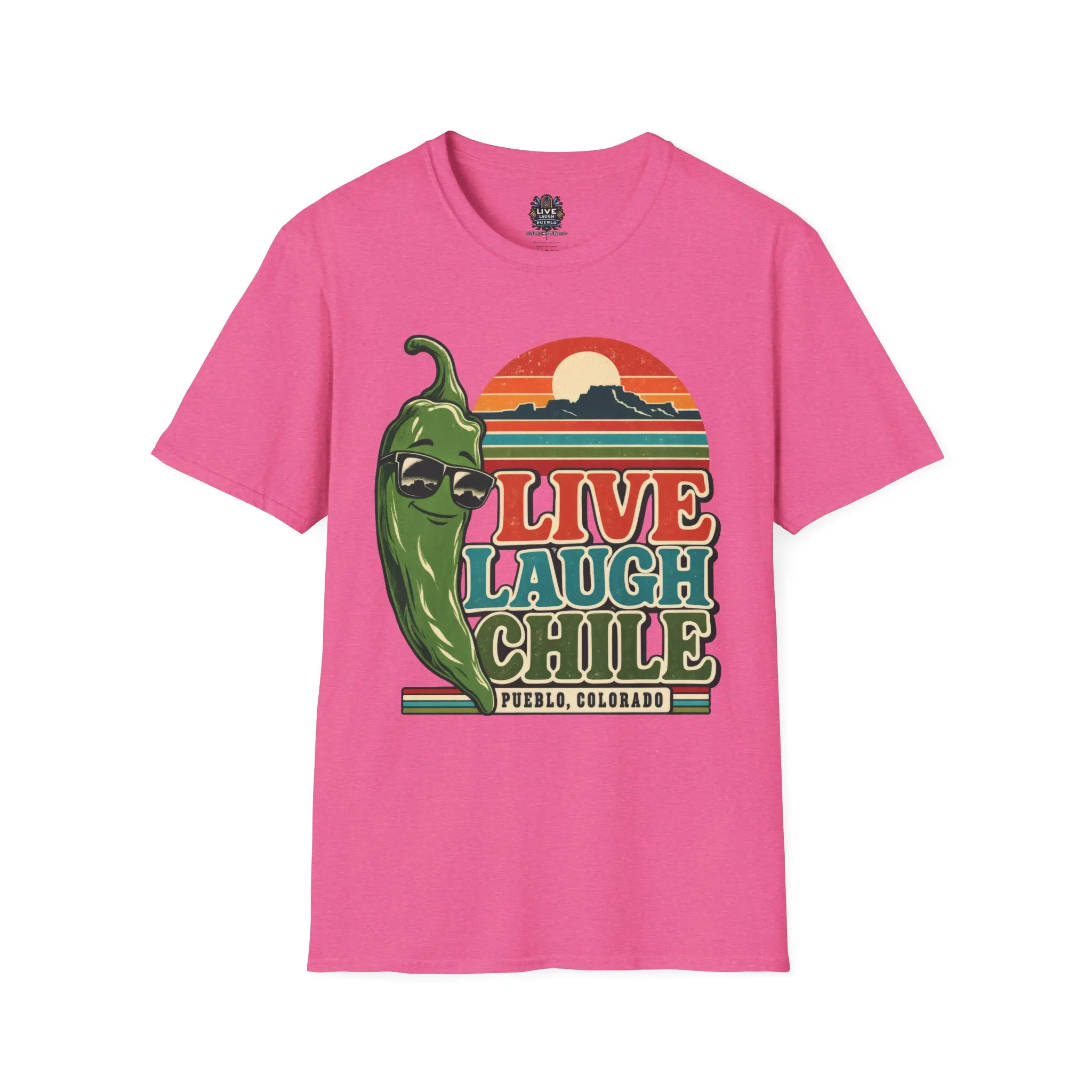 Live Laugh Chile | Pueblo Colorado Retro Unisex Softstyle Tee - Image 37
