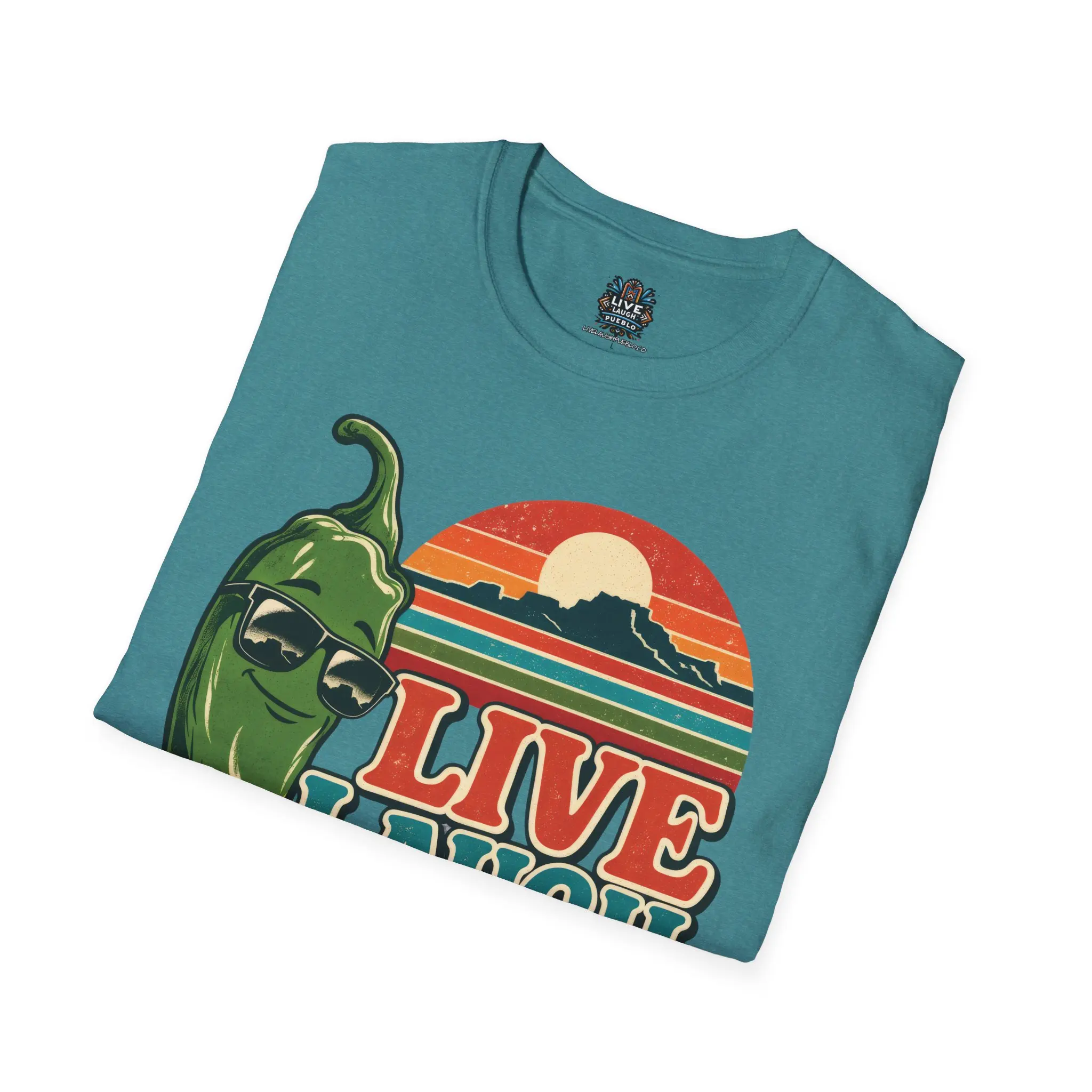 Live Laugh Chile | Pueblo Colorado Retro Unisex Softstyle Tee - Image 24