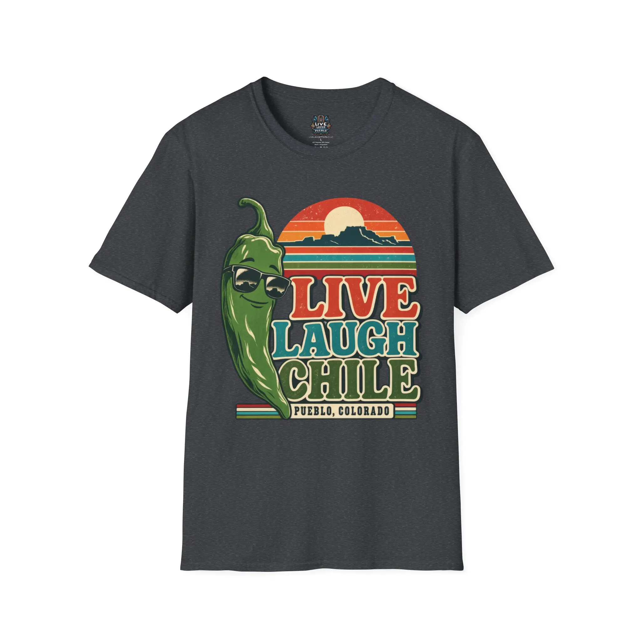 Live Laugh Chile | Pueblo Colorado Retro Unisex Softstyle Tee - Image 29