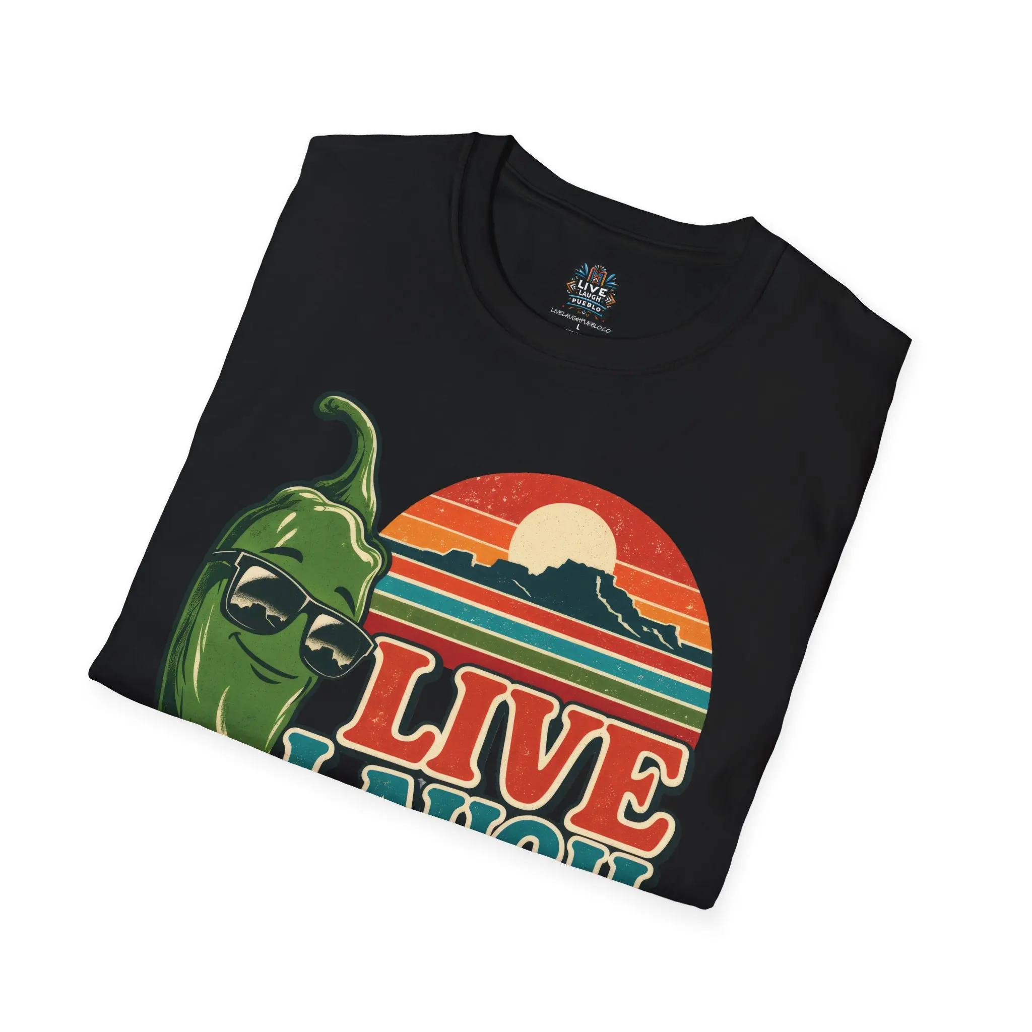 Live Laugh Chile | Pueblo Colorado Retro Unisex Softstyle Tee - Image 12
