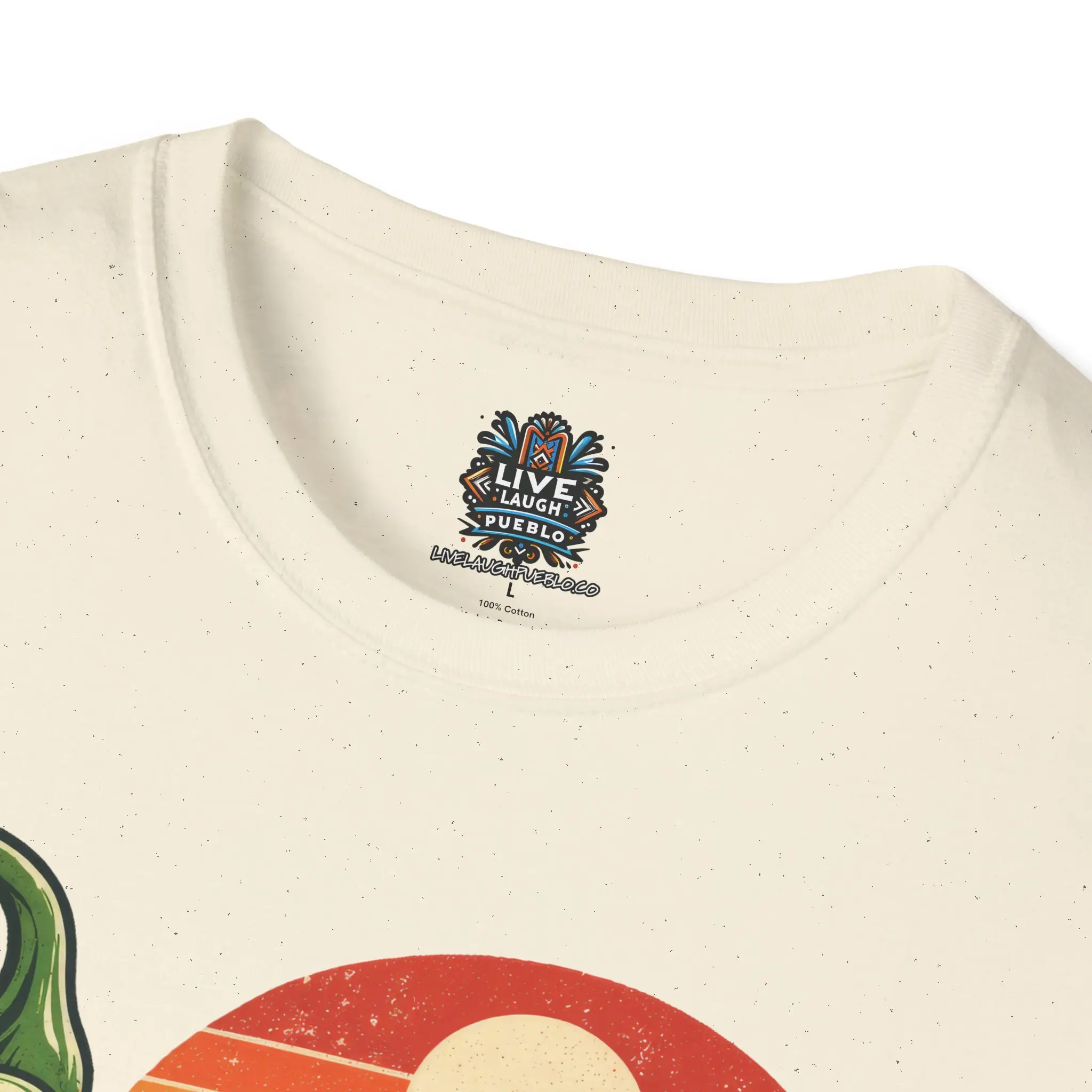 Live Laugh Chile | Pueblo Colorado Retro Unisex Softstyle Tee - Image 3