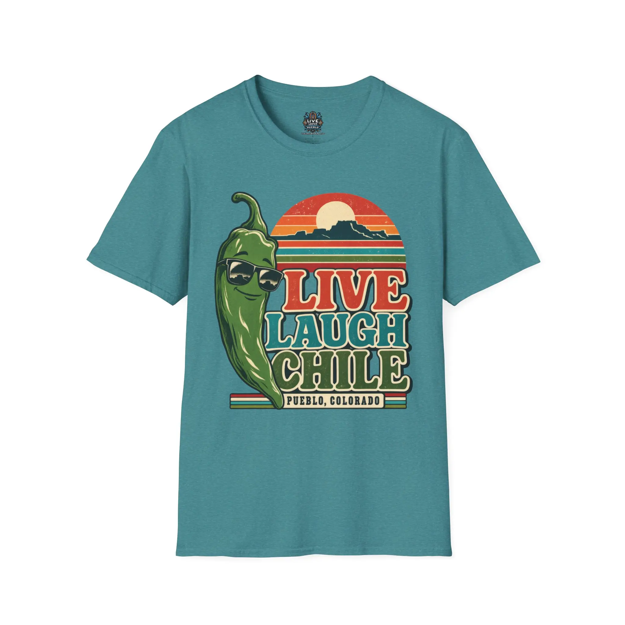 Live Laugh Chile | Pueblo Colorado Retro Unisex Softstyle Tee - Image 21